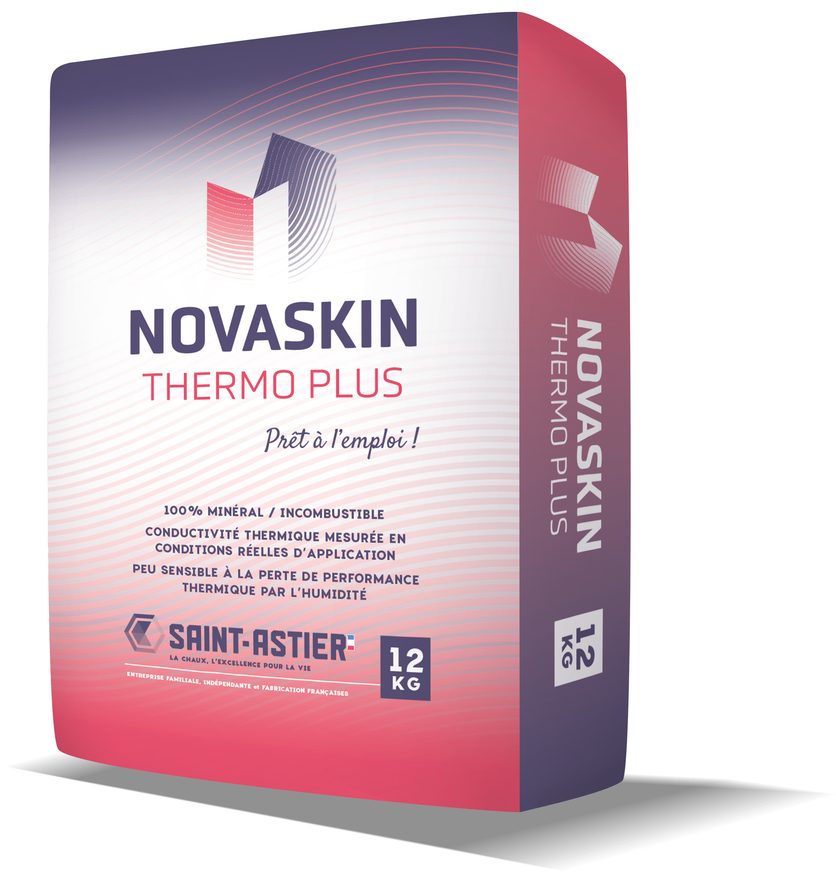 Sac de 12 kg du sous-enduit isolant Novaskin Thermo Plus de Chaux Saint-Astier