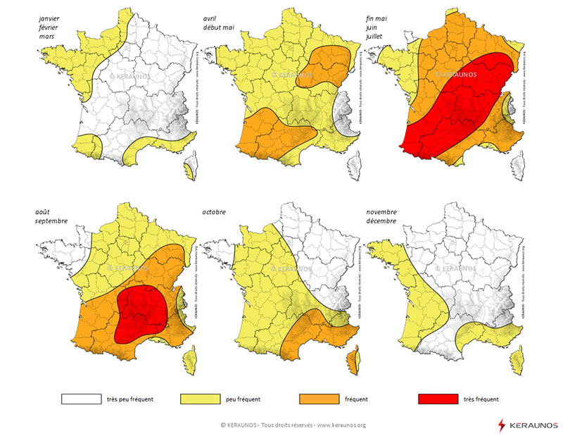 Keraunos recense et analyse l'activité de la grêle en France
