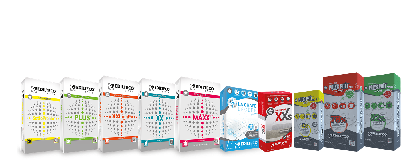 mortiers et chapes légères Prêt à l’Emploi (PAE)