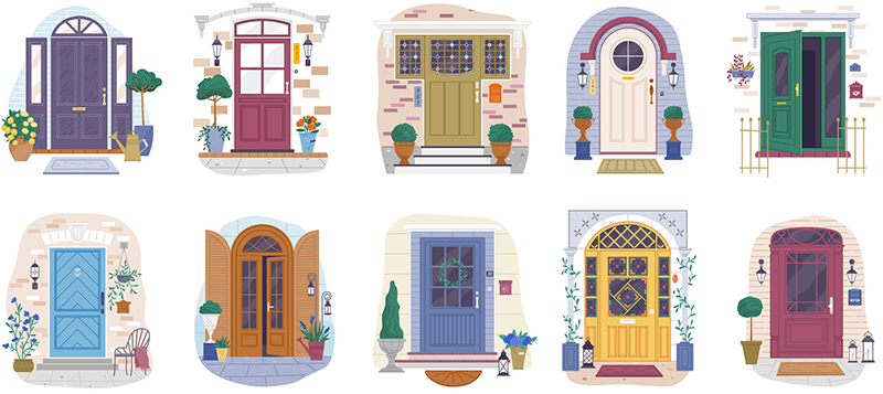 Types de portes extérieures - Guide