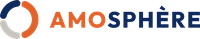 Logotype de la plateforme Amosphère, disque bicolore et nom de la marque en capitales