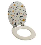 Abattant de WC Wirquin décor Terrazzo, éclats de couleur sur fond clair, inspiration minérale