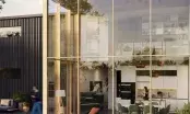 Fenêtres en aluminium aux profils fins laissant passer la lumière dans un intérieur moderne