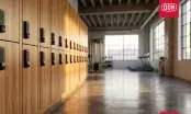 Serrure électronique DOM-Ronis E10-Plus à code installée sur un casier en milieu collectif