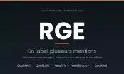 Le sigle RGE et les cinq mentions QualiPAC, Qualibois, QualiPV, Ventilation+ et Qualibat