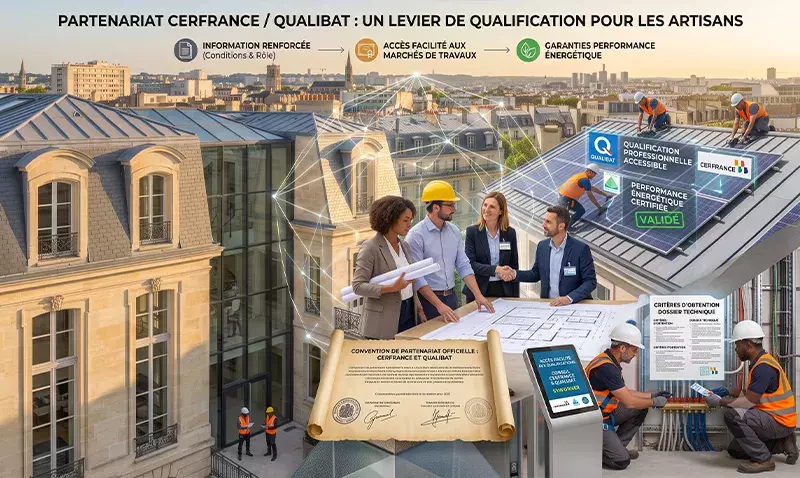 Deux professionnels du bâtiment signent une convention pour faciliter la qualification.