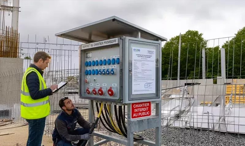Raccordement électrique provisoire de chantier