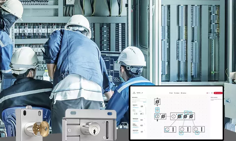 Interface numérique du configurateur d’interverrouillage DOM-Ronis pour créer un système sécurisé.