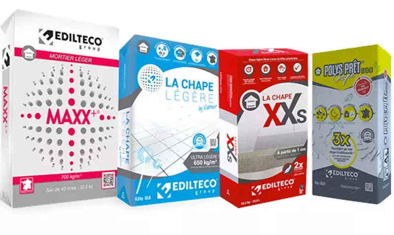 EDILTECO® France réinvente ses gammes de mortiers et chapes légères Prêt à l’Emploi