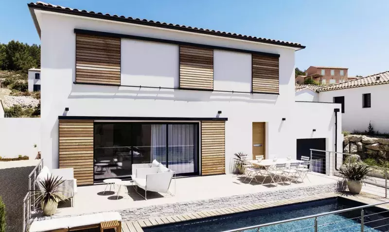 Sous la signature EHRET, la maison s’équipe de la gamme Nature : des volets coulissants en bois aux lignes sobres, conçus pour sublimer la façade tout en offrant une utilisation fluide et un confort durable.