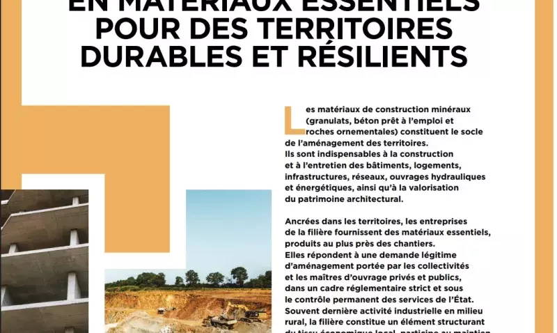 Extraction de granulats dans une carrière, illustrant l’approvisionnement local en matériaux essentiels