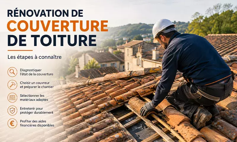 Toit d’habitation en tuiles et ardoises illustrant différents types de couvertures de toiture