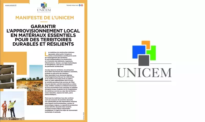 Vue d’une carrière de granulats illustrant l’approvisionnement local pour les chantiers de construction