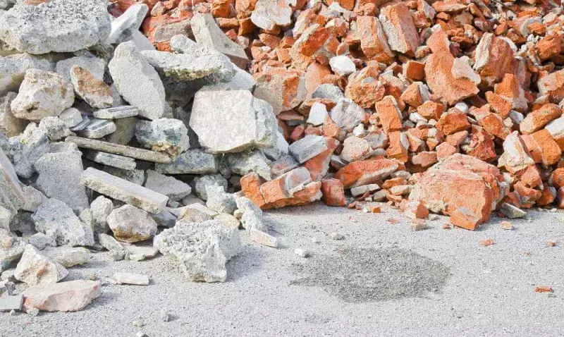 Gravats chantier après démolition
