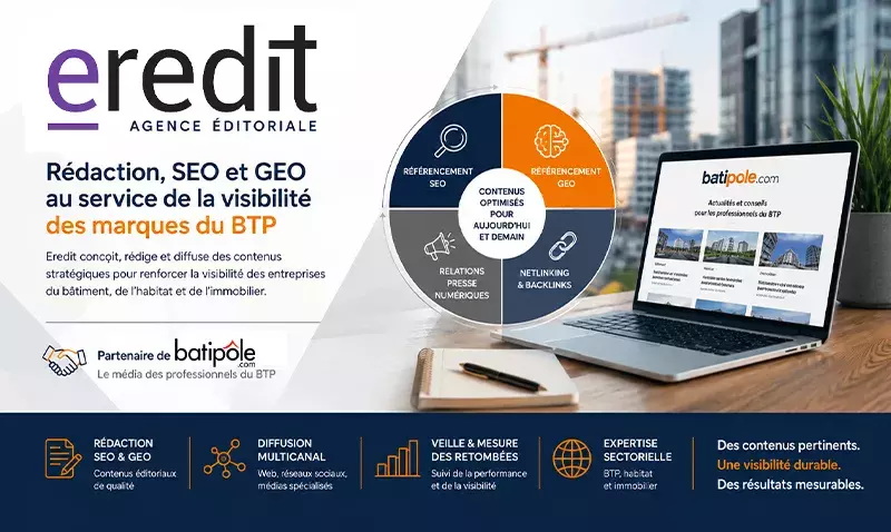Eredit, agence éditoriale SEO et GEO pour le BTP